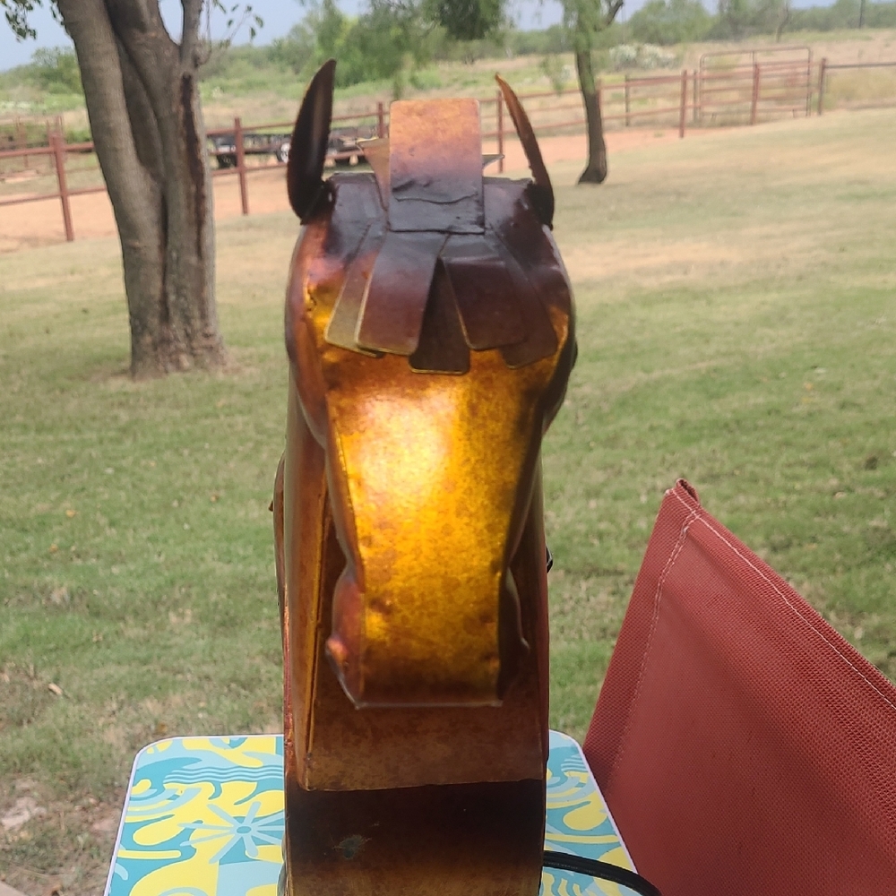 Rustic Metal Horse Table Fan - Picture 6 of 8